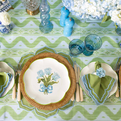 Tovaglia Ikat blu e verde