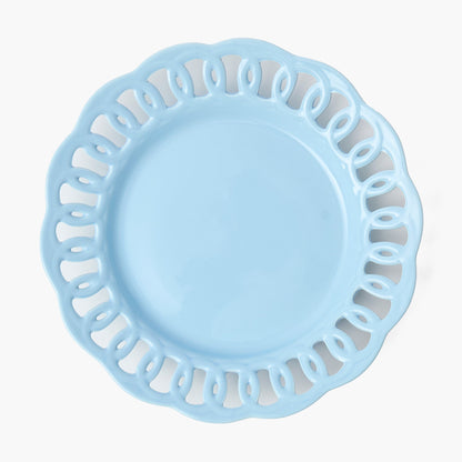 Piatti da portata in pizzo blu morbido (set da 4)