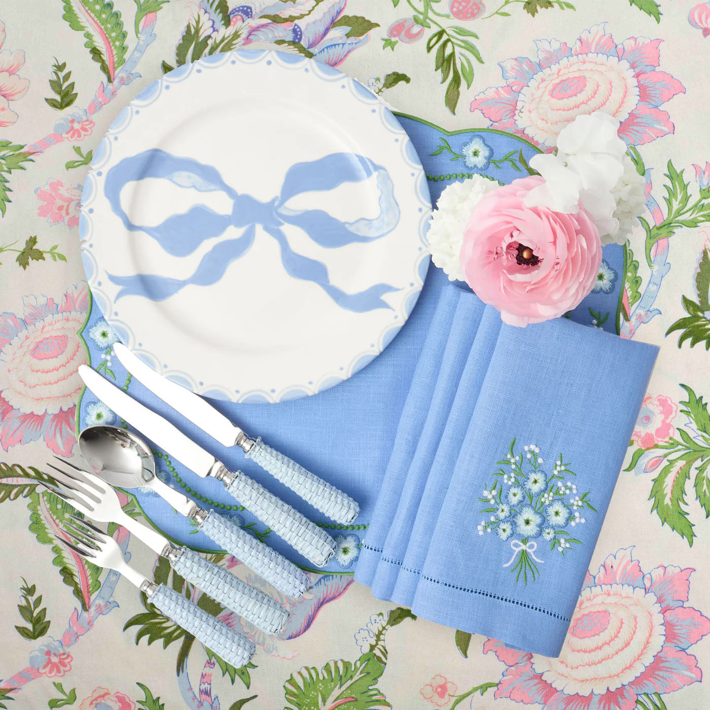 Piatti da portata Marilyn Blue Bow (set da 4)