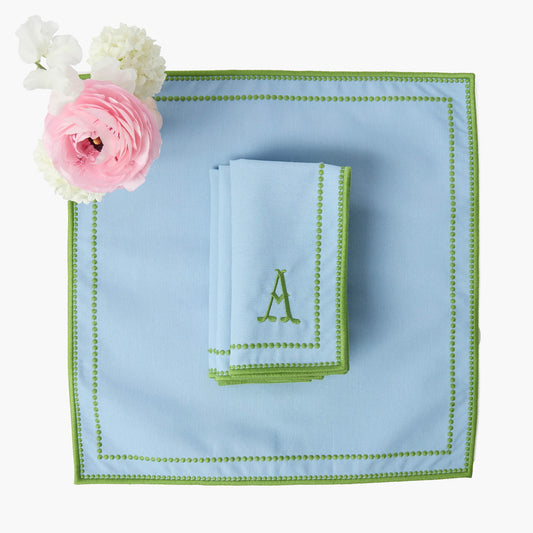 Tovaglioli Mariana blu e verde (set da 4)