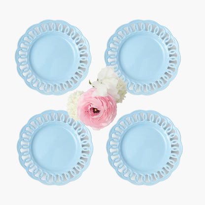 Piatti di base in pizzo blu morbido (set da 4)