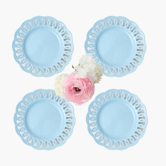 Piatti di base in pizzo blu morbido (set da 4)