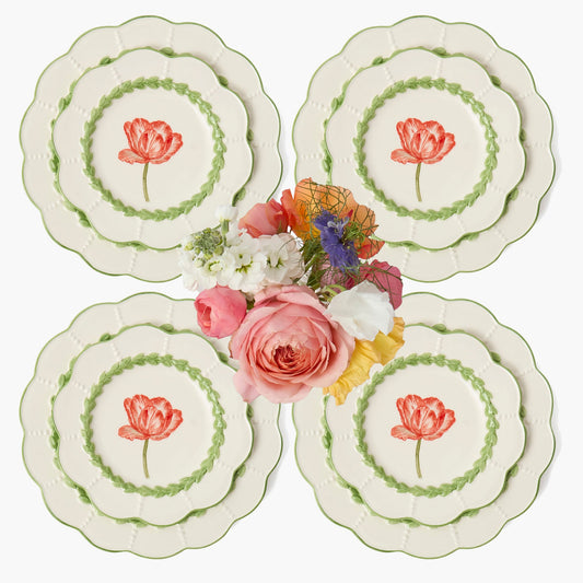 Piatti da portata e da antipasto Green Laurel Tulip (set da 8)