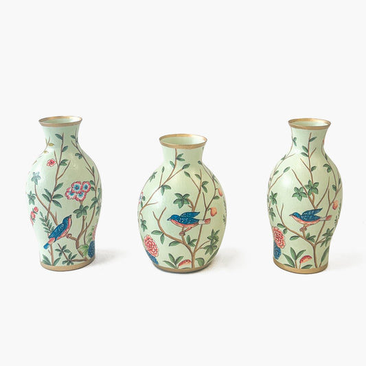 Vasi Chinoiserie Tole Bud (set di 3)