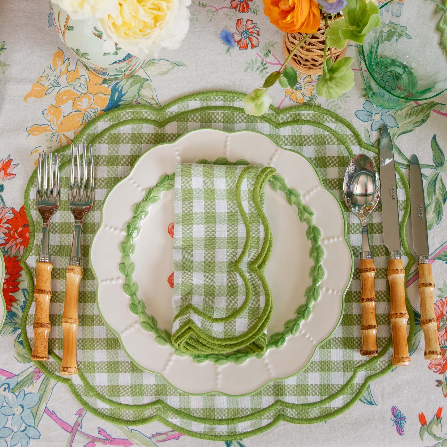 Tovaglioli Eloise Green Gingham (set da 4)