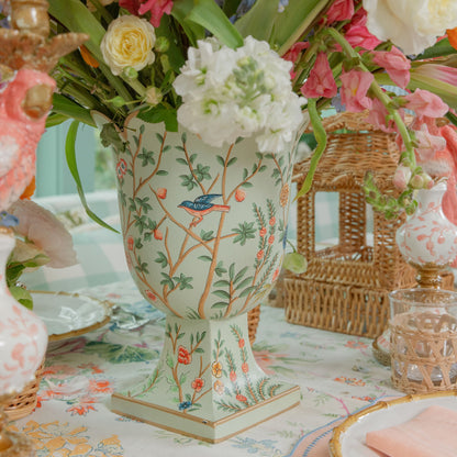 Piccolo vaso urna in stile chinoiserie Tole