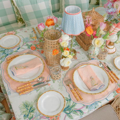 Tovagliette all'americana Eloise Coral &amp; Blue Linen (set da 4)