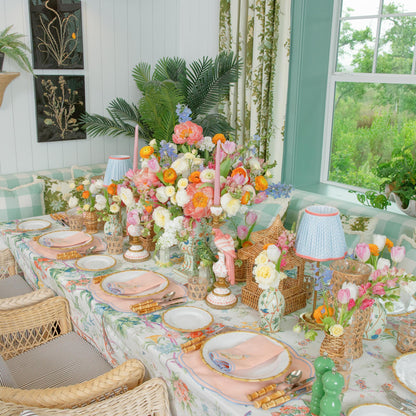 Tovagliette all'americana Eloise Coral &amp; Blue Linen (set da 4)
