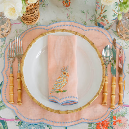 Tovagliette all'americana Eloise Coral &amp; Blue Linen (set da 4)