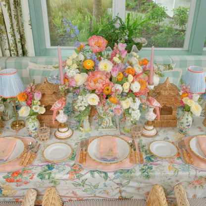 Tovagliette all'americana Eloise Coral &amp; Blue Linen (set da 4)