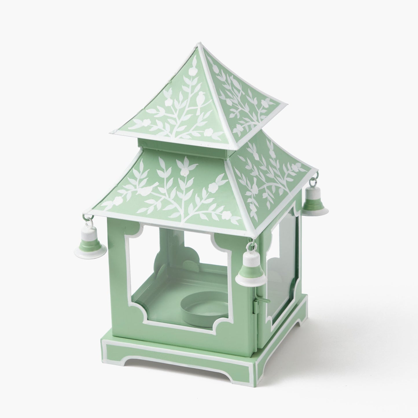 Lanterne pagoda cinesi in miniatura verde tenue (coppia)