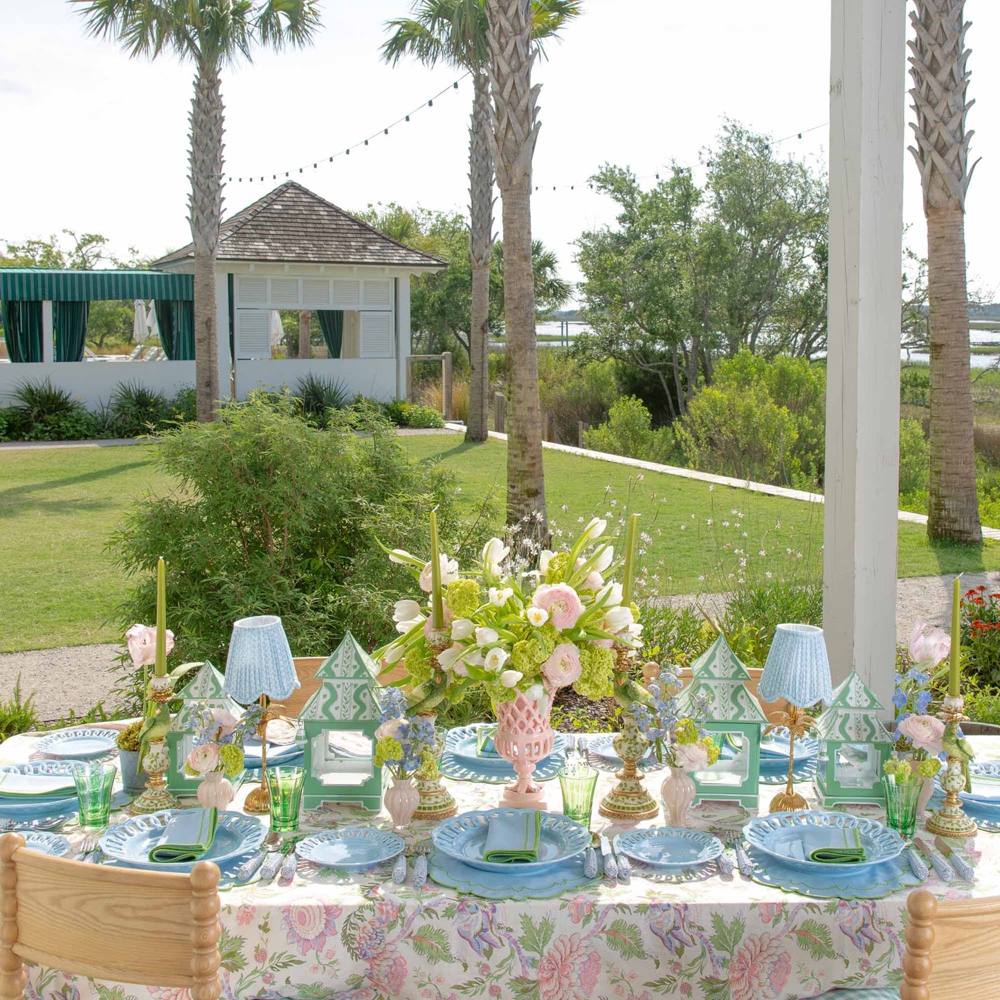 Tovaglioli Mariana blu e verde (set da 4)