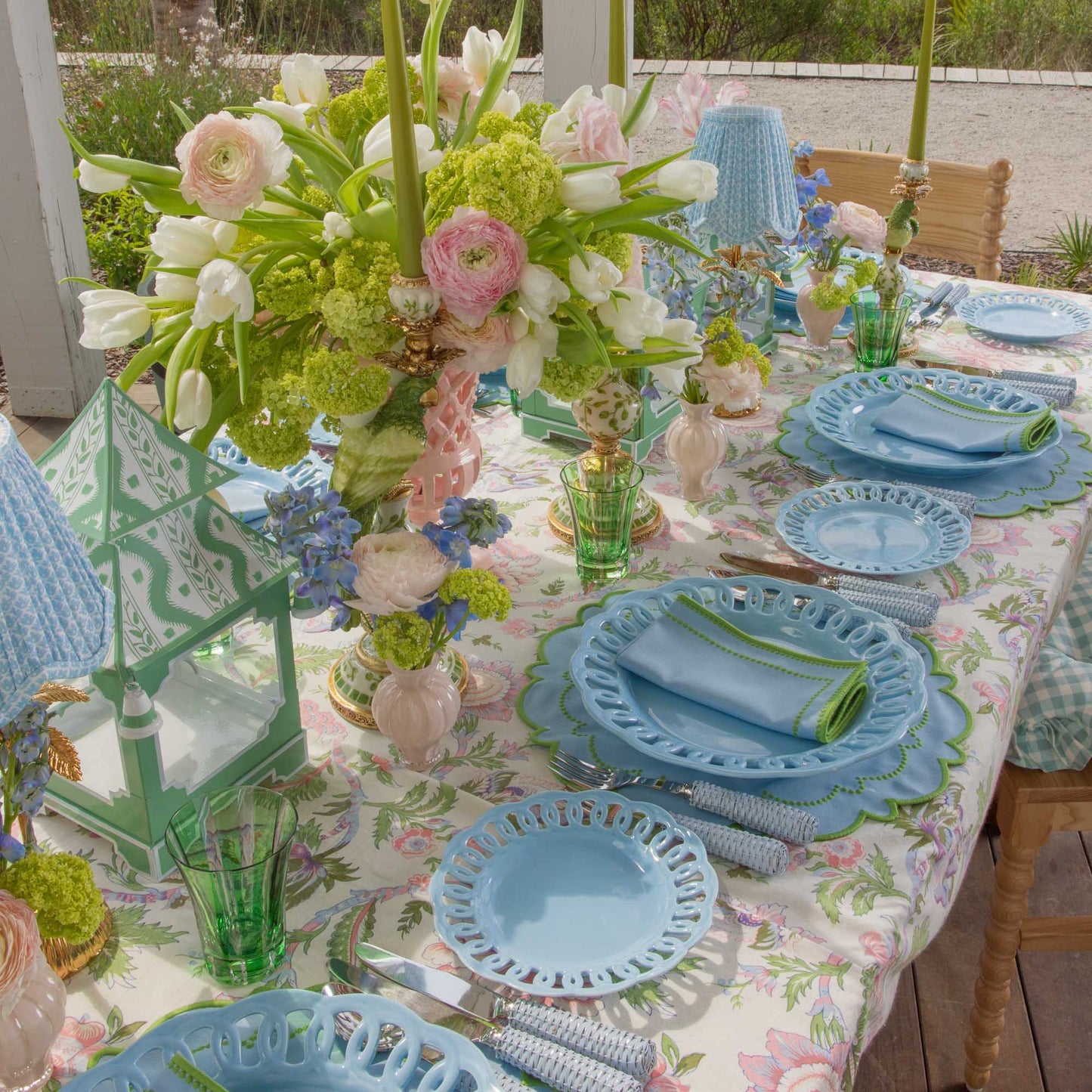 Lanterne Pagoda Ikat Mini Verdi (Coppia)