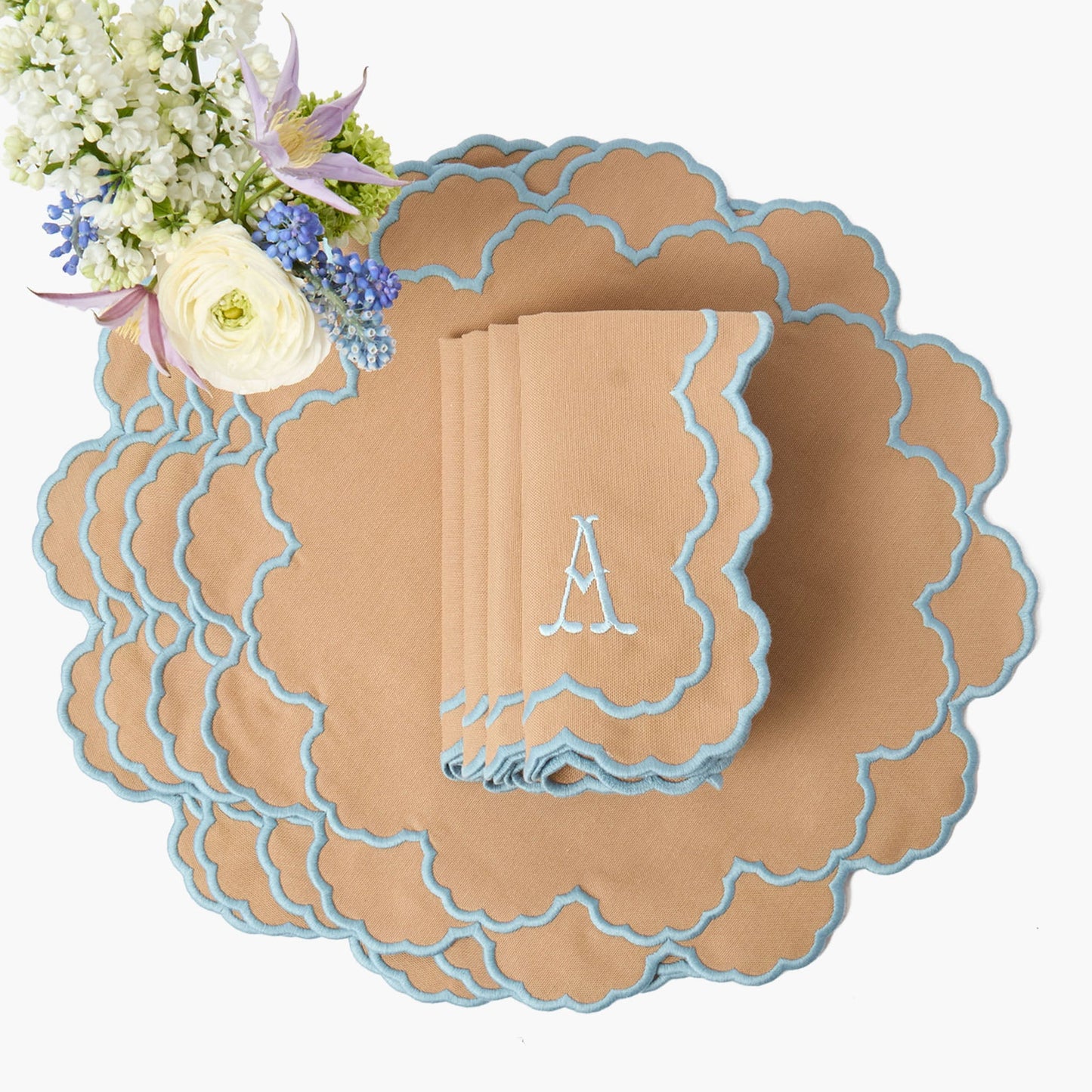 Tovagliette Lily Sand &amp; Blue (set da 4)
