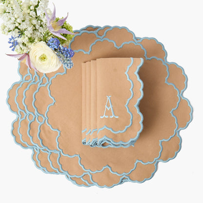 Tovagliette Lily Sand &amp; Blue (set da 4)