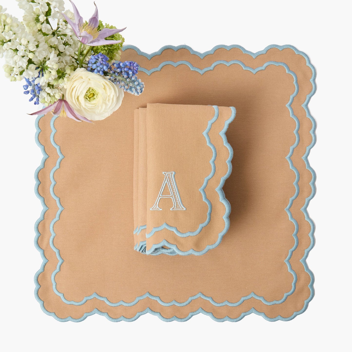 Tovaglioli Lily Sand &amp; Blue (set da 4)