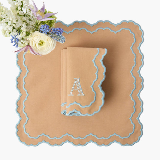 Tovaglioli Lily Sand &amp; Blue (set da 4)