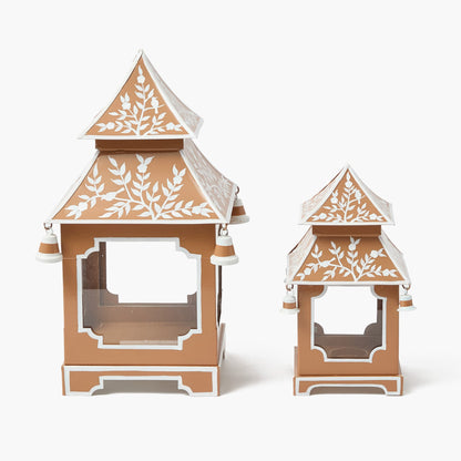 Lanterna pagoda in stile chinoiserie al caramello