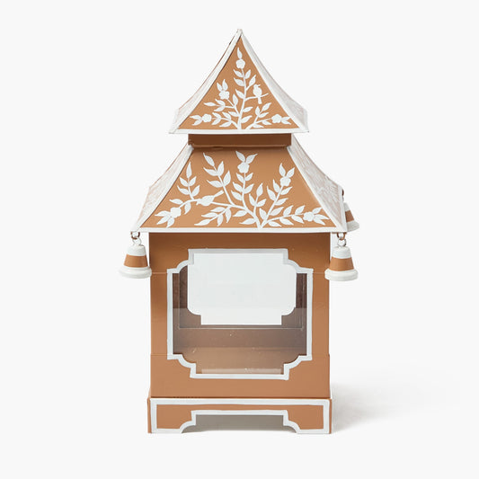 Lanterna pagoda in stile chinoiserie al caramello