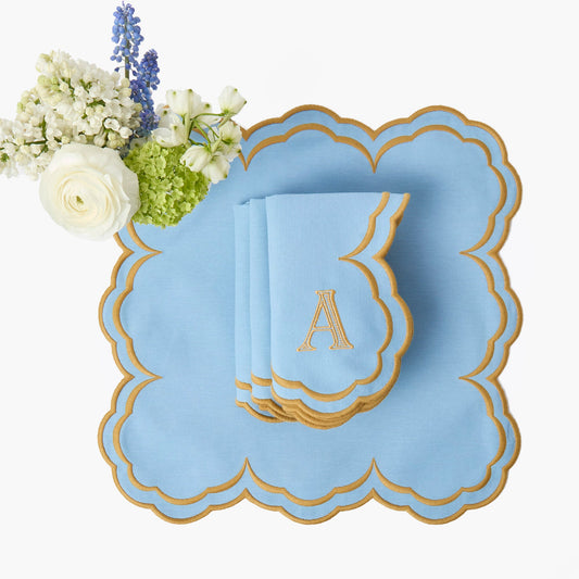 Tovaglioli Serena Blue &amp; Caramel (set da 4)