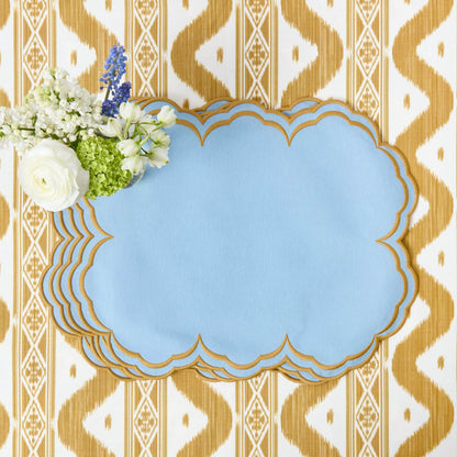 Tovagliette e tovaglioli Serena Blue &amp; Caramel (set da 4)