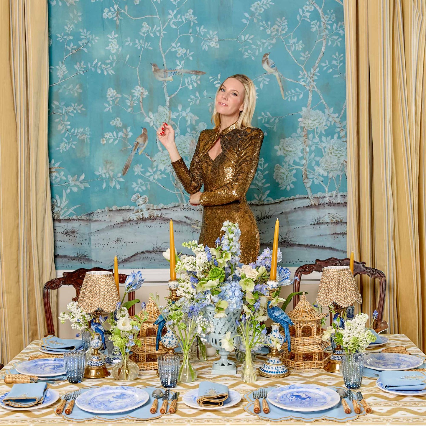 Piatto antipasto marmorizzato Julia Blue