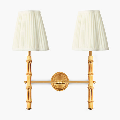 Lampada da parete doppia ricaricabile in bambù
