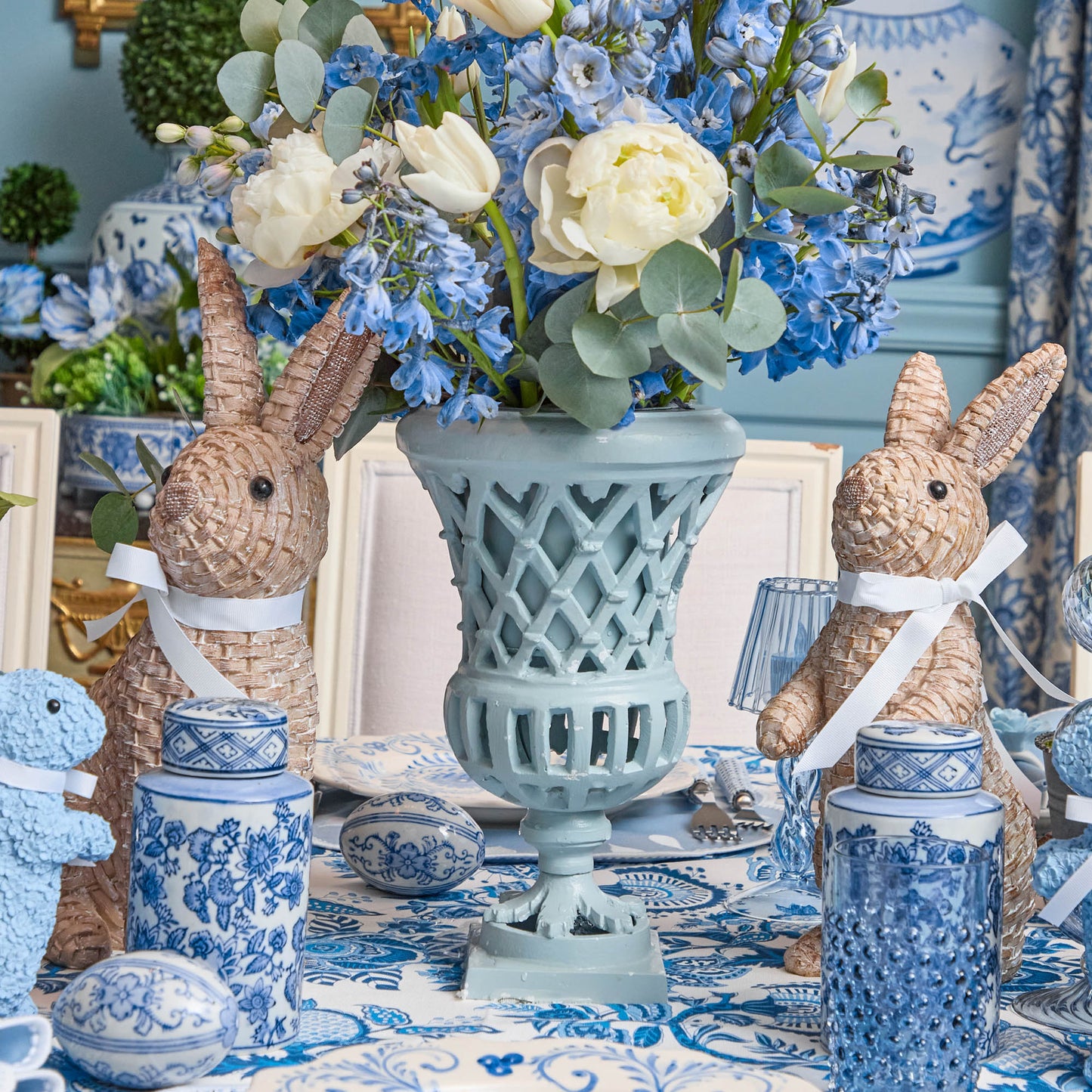 Coniglio in rattan (coppia)