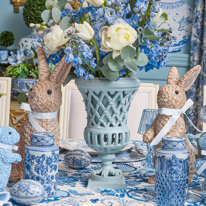 Coniglio in rattan (coppia)