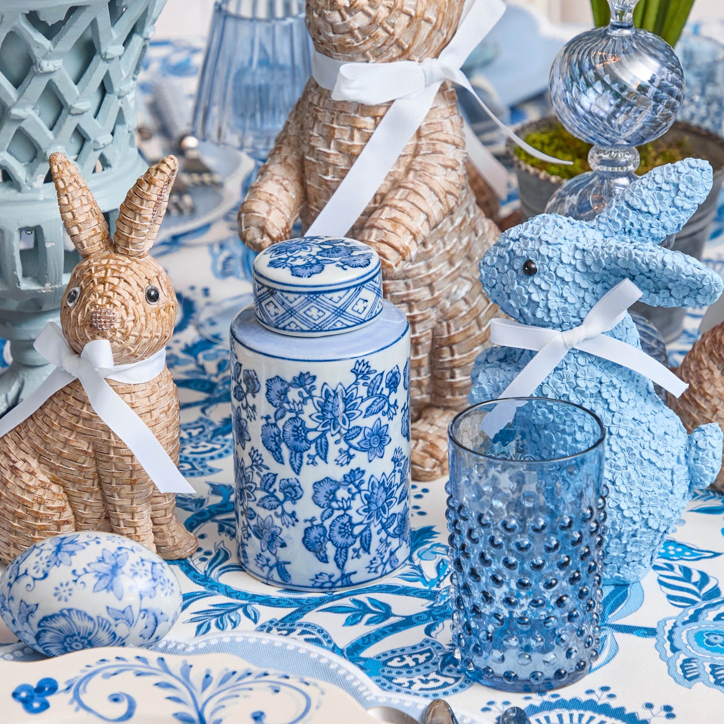 Coniglio in rattan (coppia)