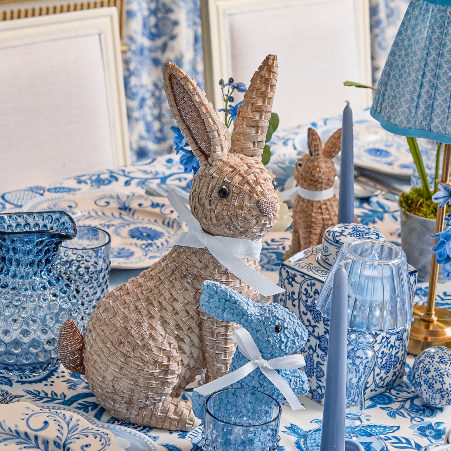 Coniglio in rattan (coppia)