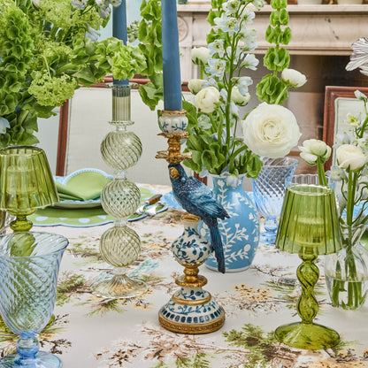 Set portacandele pappagallo blu
