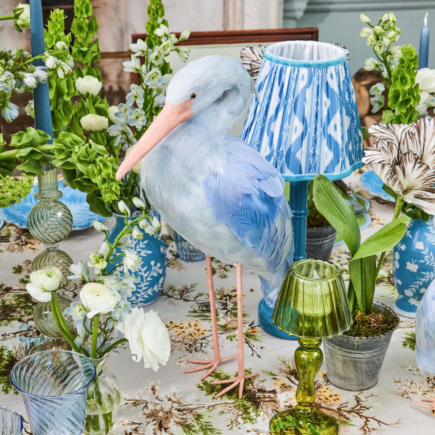 Cicogna Saskia blu (coppia) - 44 cm