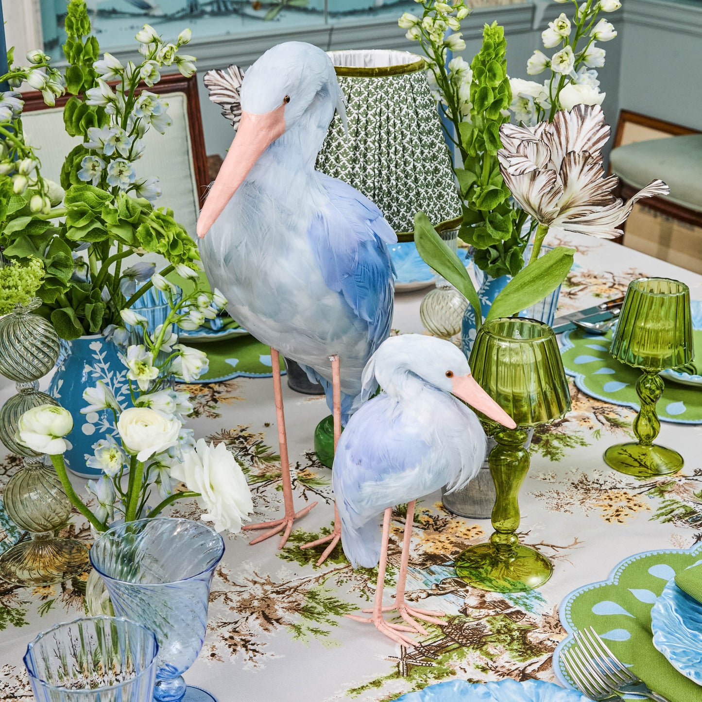 Cicogna Saskia blu (coppia) - 44 cm