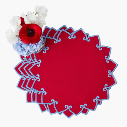 Tovagliette Angelina rosse e blu (set da 4)