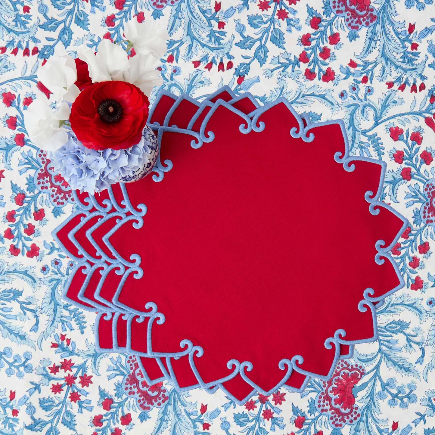 Tovagliette Angelina rosse e blu (set da 4)
