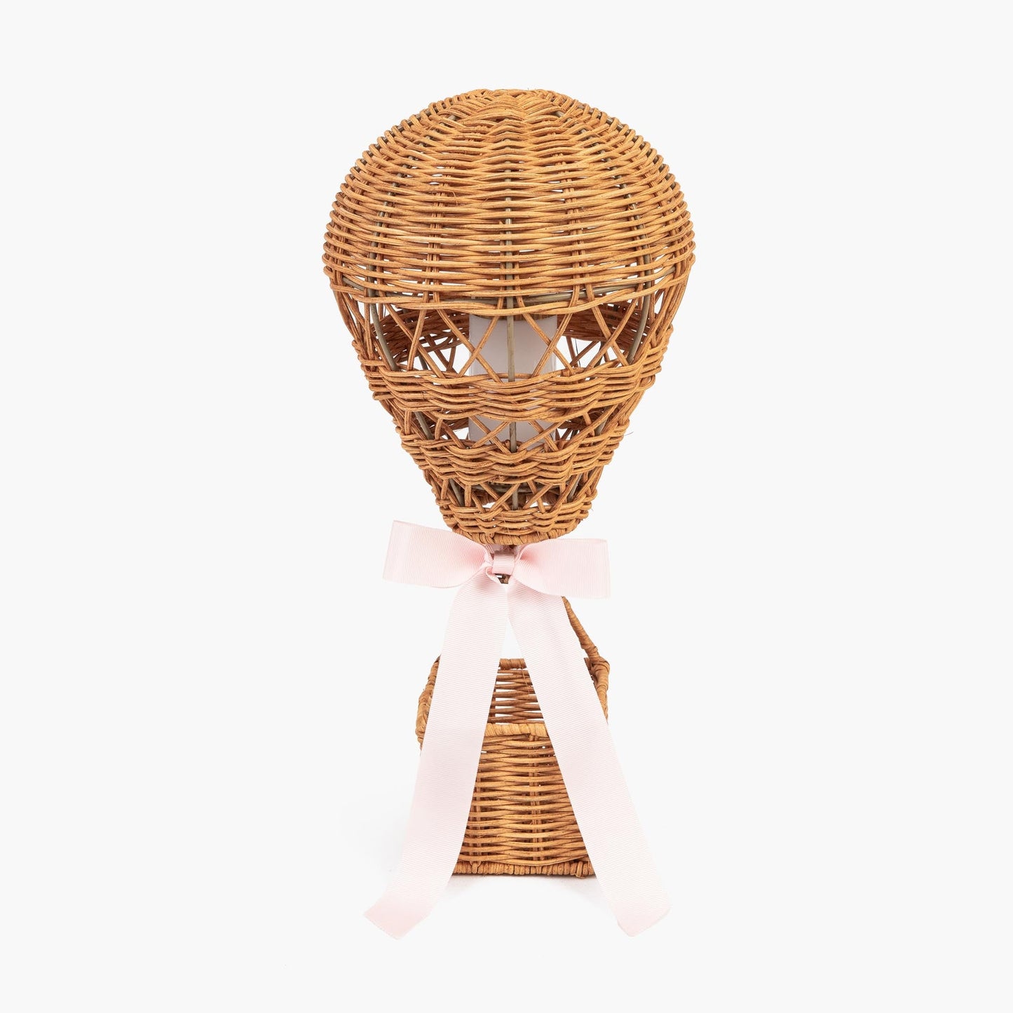 Lampada ricaricabile a forma di mongolfiera con fiocco rosa