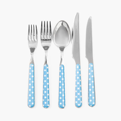 Posate a pois blu (5 pezzi)