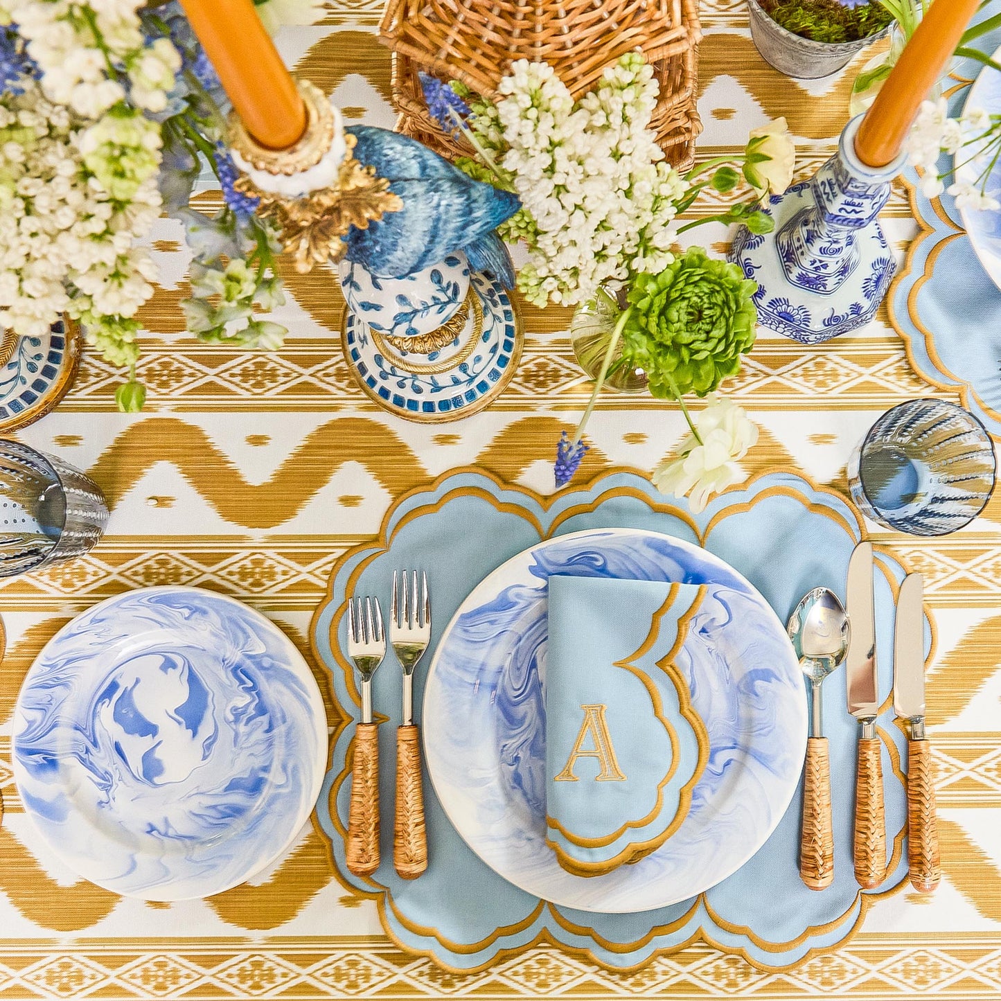 Tovaglia Ikat color caramello