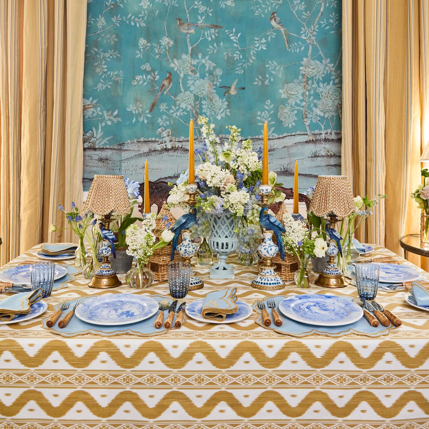 Tovaglia Ikat color caramello