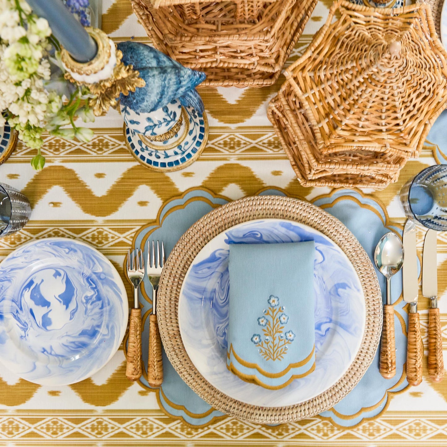 Tovaglioli Serena Blue Carnation (set da 4)