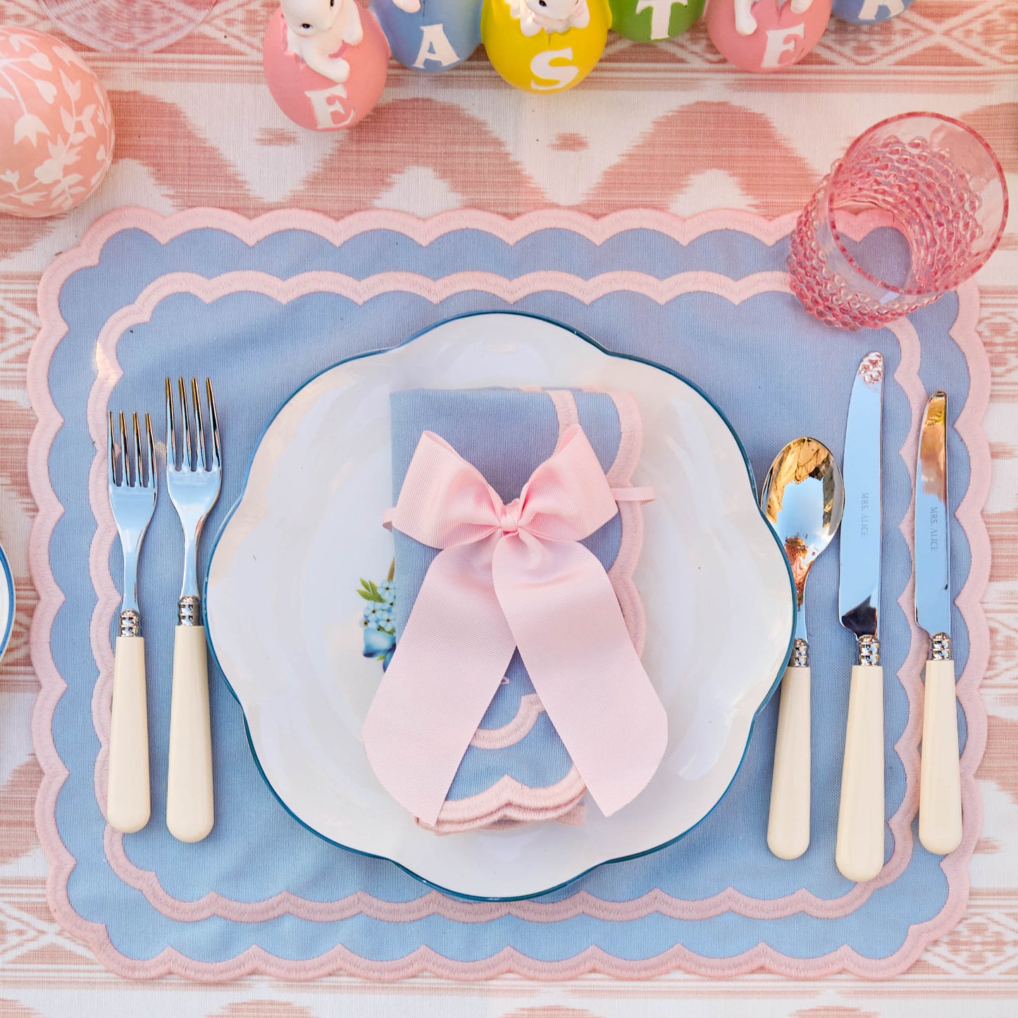 Fiocco personalizzabile in grosgrain rosa