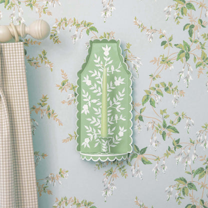 Applique per candela in stile cinese verde Tole