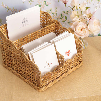 Porta lettere intrecciato in rattan