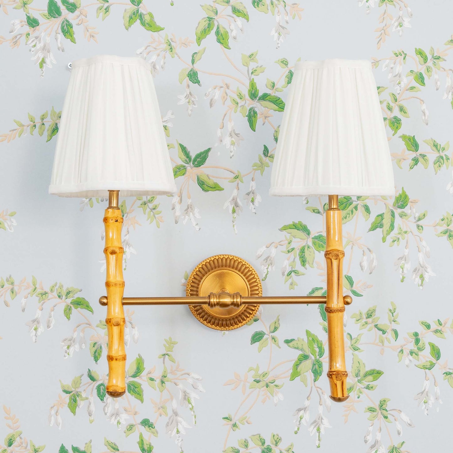 Lampada da parete doppia ricaricabile in bambù