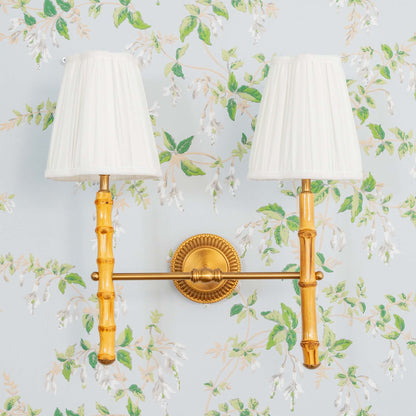Lampada da parete doppia ricaricabile in bambù