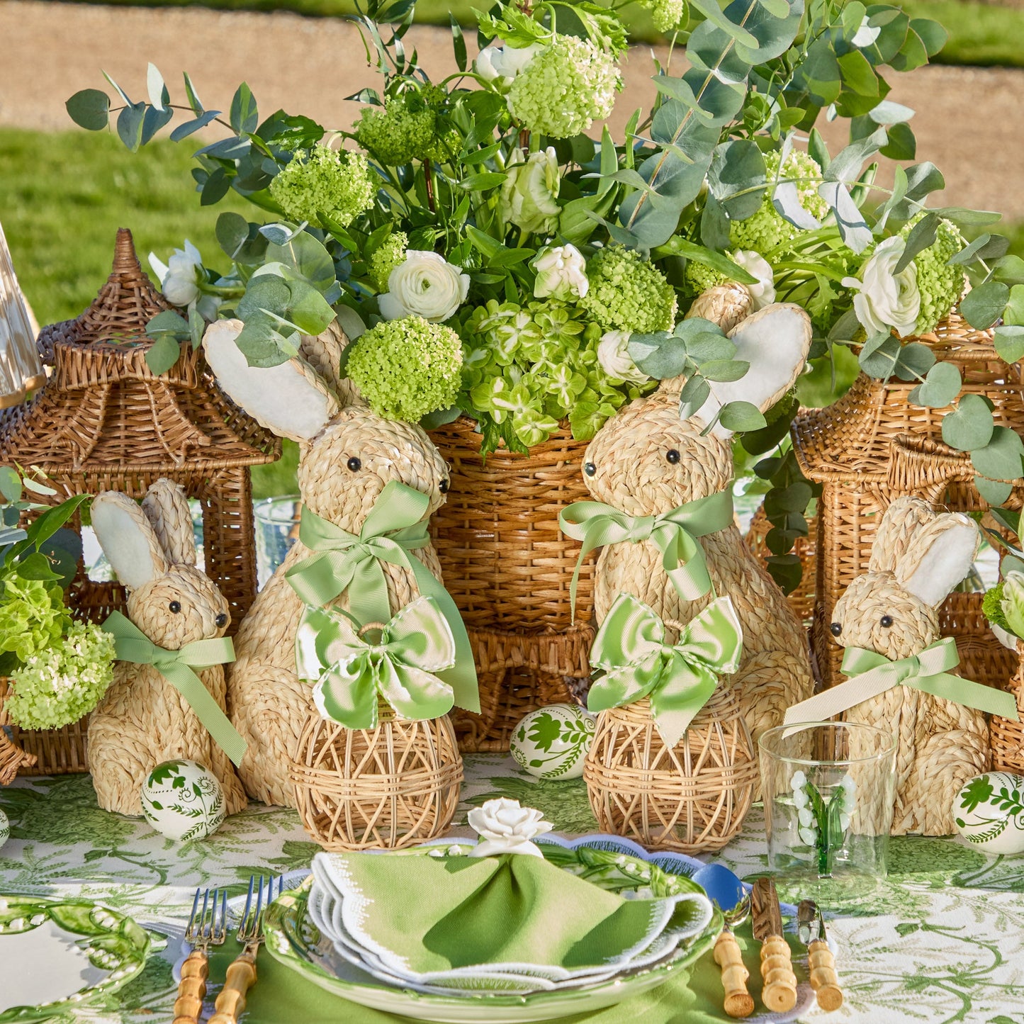 Lanterne Pagoda Mini Bow Rattan (coppia)