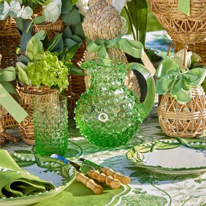 Piccola brocca e bicchieri Emerald Hobnail (set da 6)