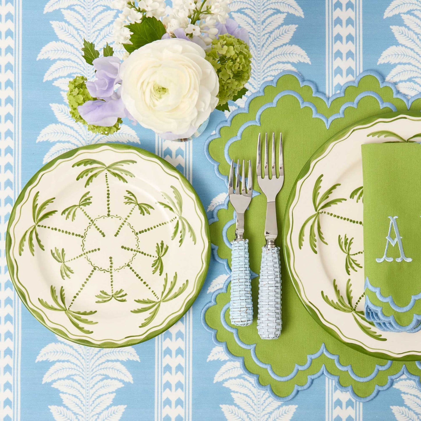Tovaglioli Scarlett Green &amp; Blue (set da 4)