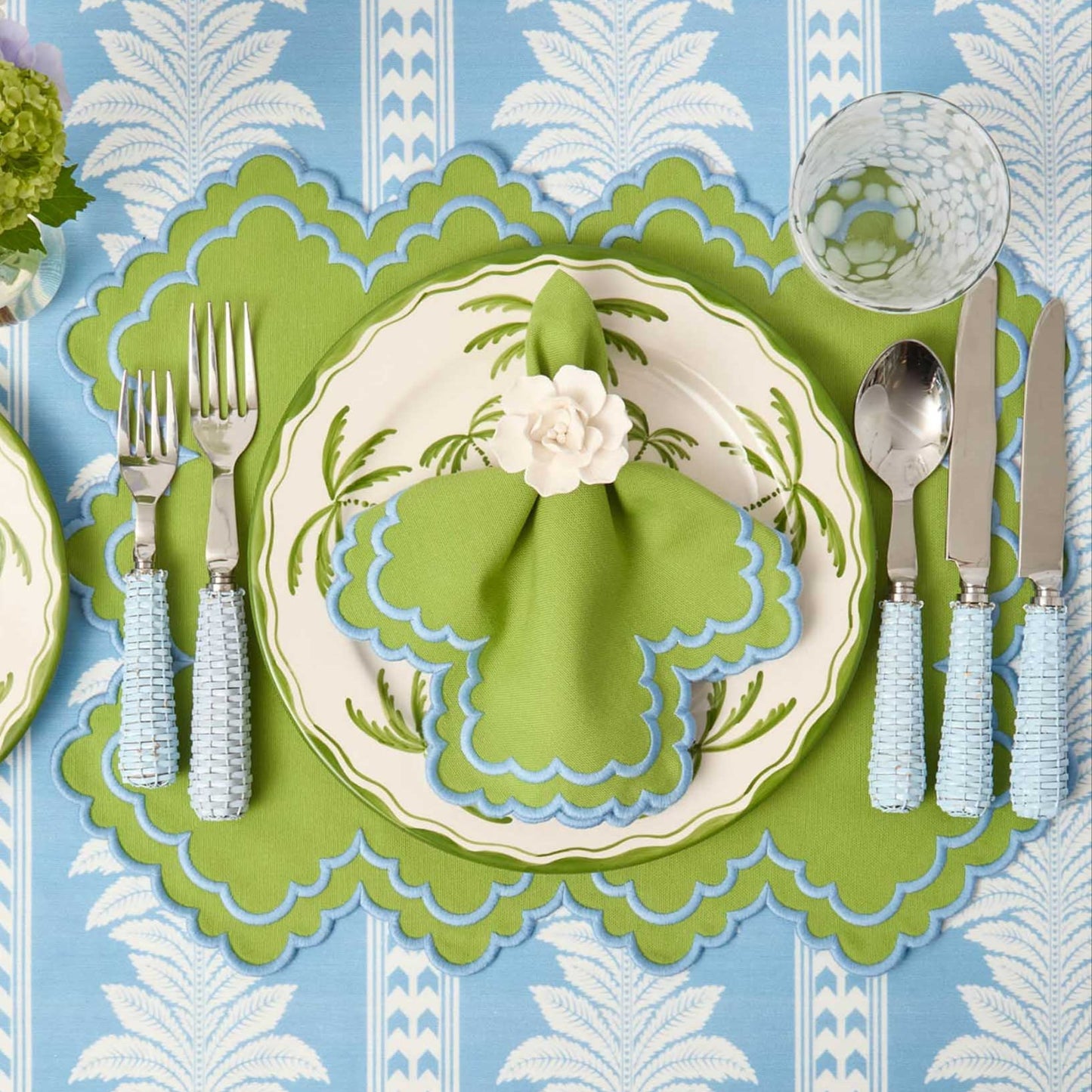 Tovagliette e tovaglioli Scarlett Green &amp; Blue (set da 4)